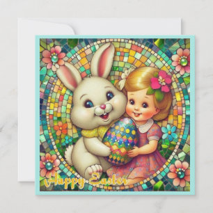 Vintage Easter ~ HAPPY EASTER ~ Bunny ~ Holiday Card