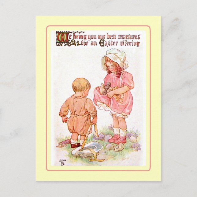 Vintage Easter Holiday Postcard (Front)