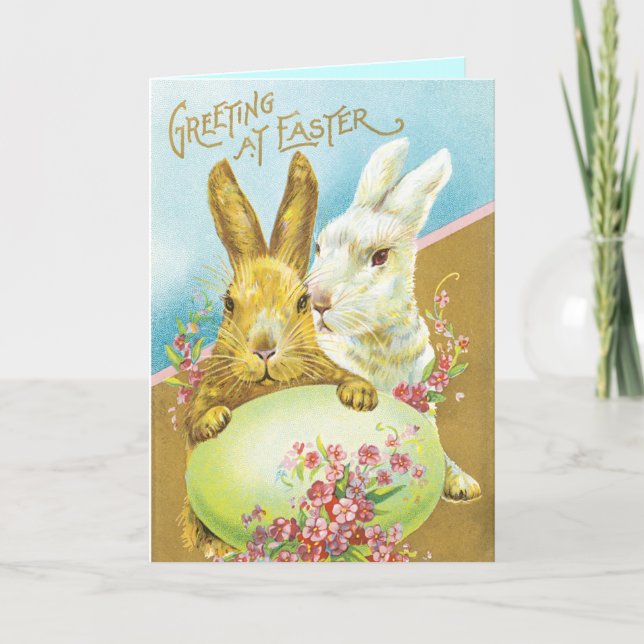 Vintage Easter Joys Card - Bunnies (Front)