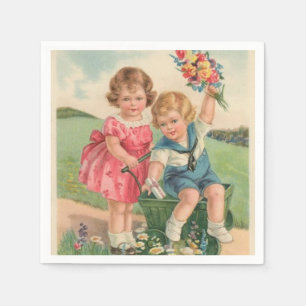 Vintage Easter Kids paper napkins