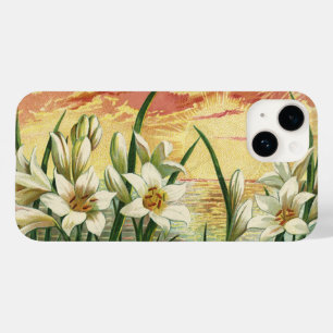 Vintage Easter Lilies Sunrise and Victorian Angels Case-Mate iPhone 14 Case