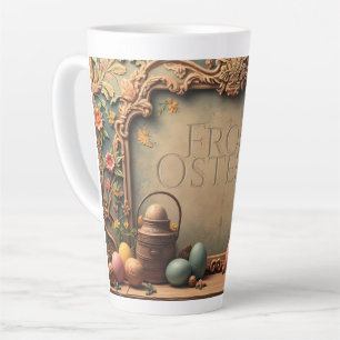 Vintage Easter Magic with Festive Floral Ornaments Latte Mug