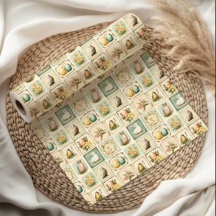 Vintage Easter    Nostalgic Floral  Wrapping Paper