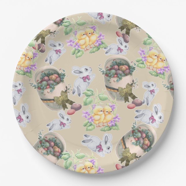 Vintage Easter Paper Plate (Front)
