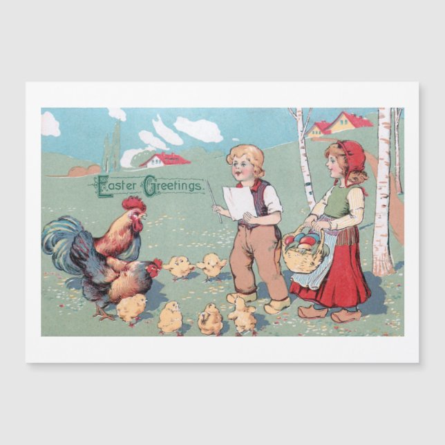 Vintage Easter Poultry Family (Front)