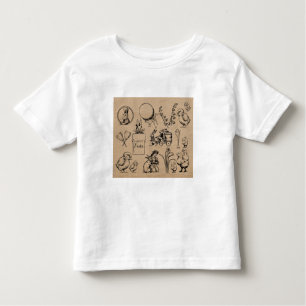 Vintage Easter Rabbit & Chick Kraft Brown Toddler T-Shirt