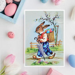 Vintage Easter Rabbit Holiday Card