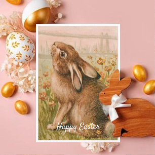 Vintage Easter Rabbit Holiday Card