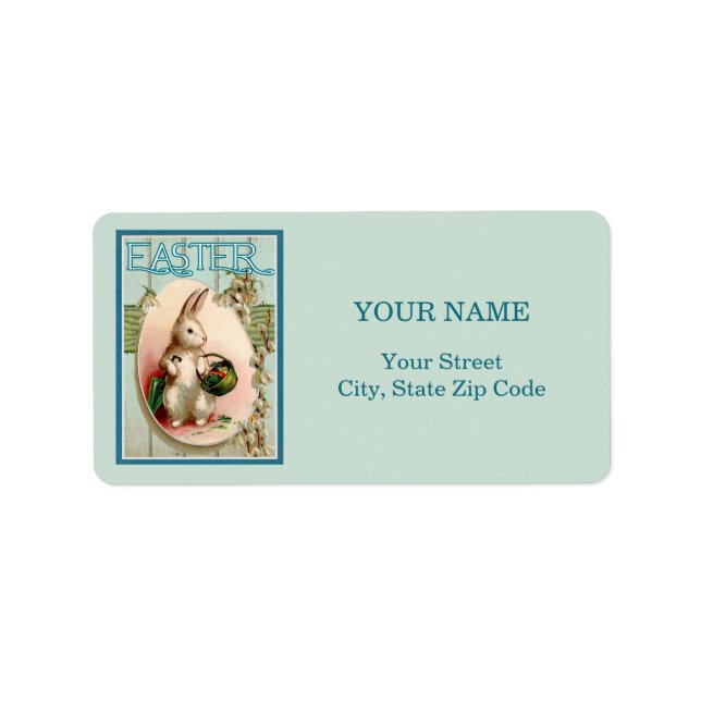 Vintage Easter Rabbit Painting Reproduction Label (Front)