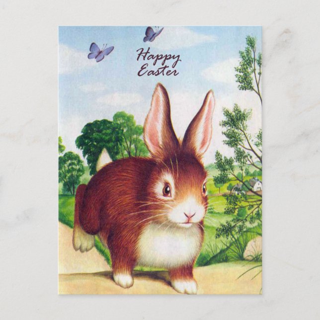 Vintage Easter Rabbit postcard (Front)