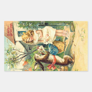 Vintage : easter - rectangular sticker