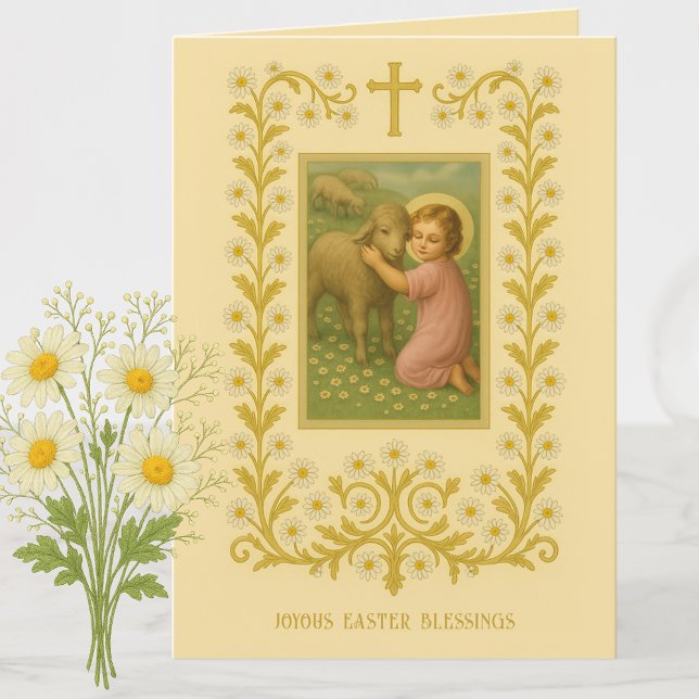 Vintage Easter Religious Blessings Prayer Holiday Card (Creator Uploaded)
