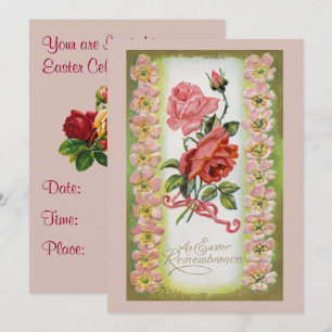 Vintage Easter Roses Invitation