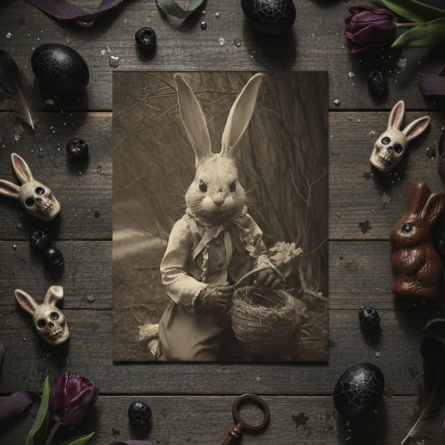 Vintage Easter Scary Bunny  Postcard (Creator Uploaded)
