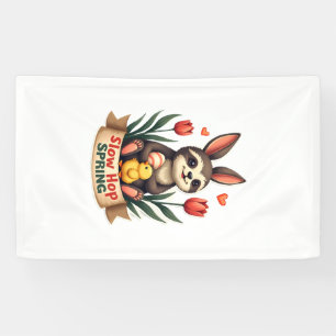 Vintage Easter Sloth Bunny Spring Flowers Shirt 2 Banner