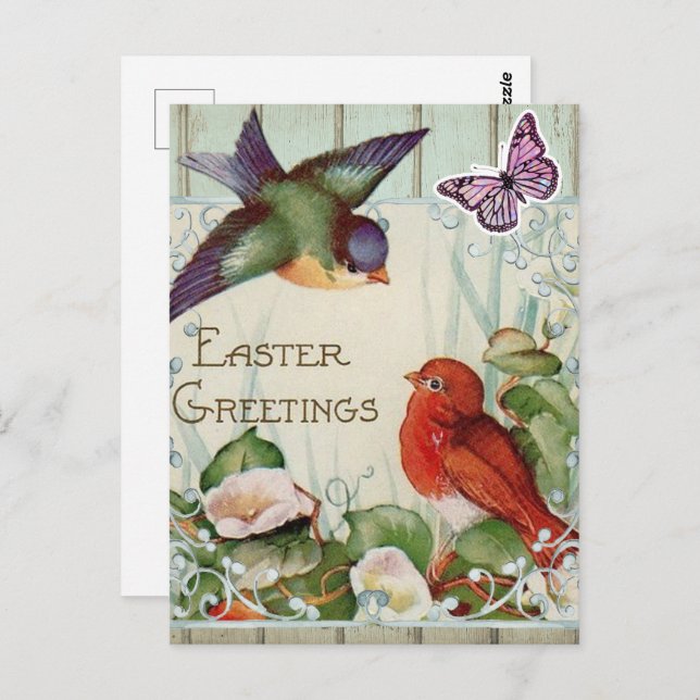 Vintage Easter Spring Greeting Postcard (Front/Back)