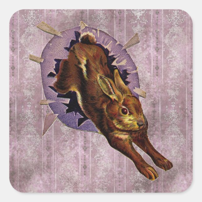 Vintage Easter Square Sticker (Front)