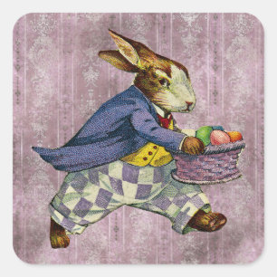 Vintage Easter Square Sticker