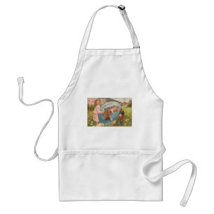 Vintage Easter Victorian Girl & Boy Standard Apron