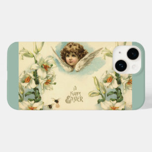 Vintage Easter, Victorian Lily Flowers and Angel Case-Mate iPhone 14 Case