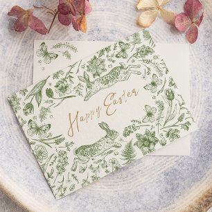 Vintage Easter Watercolor Flat Holiday Card