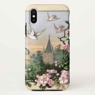 Vintage Easter, White Dove Birds and Flowers Case-Mate iPhone Case