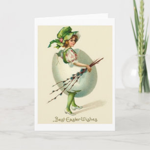 Vintage Easter Wishes!  Victorian Easter Card