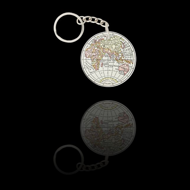 Vintage Eastern Hemisphere Globe Map Key Ring (Creator Uploaded)