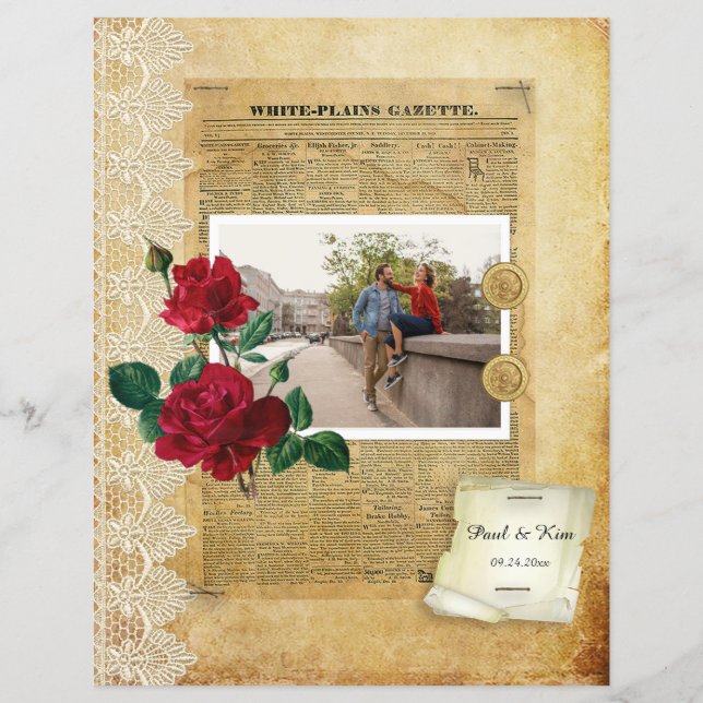 Vintage Easy Page Scrapbook Paper (Front)