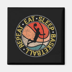 Vintage Eat Sleep Basketball Repeat Retro Dunking  Magnet