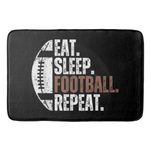 Vintage Eat Sleep Football Repeat Bath Mat
