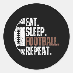 Vintage Eat Sleep Football Repeat Classic Round Sticker