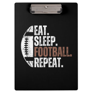 Vintage Eat Sleep Football Repeat Clipboard