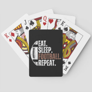 Vintage Eat Sleep Football Repeat Playing Cards