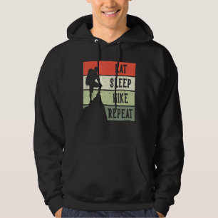 Vintage Eat Sleep Hike Repeat Hiking Hiker Hoodie