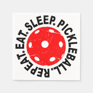 Vintage Eat Sleep Pickleball Repeat Napkin
