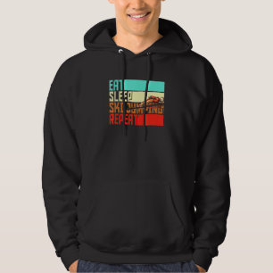 Vintage Eat Sleep Repeat Ski Jumping Hoodie