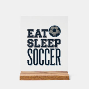 Vintage Eat Sleep Soccer Shirt Design (2)_1 Acrylic Sign