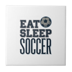 Vintage Eat Sleep Soccer Shirt Design (2)_1 Ceramic Tile