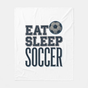 Vintage Eat Sleep Soccer Shirt Design (2)_1 Fleece Blanket