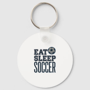 Vintage Eat Sleep Soccer Shirt Design (2)_1 Key Ring