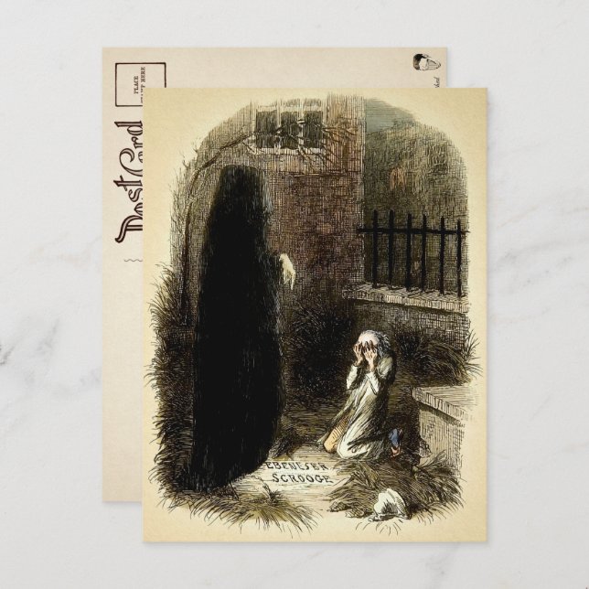 Vintage Ebenezer Scrooge Postcard (Front/Back)