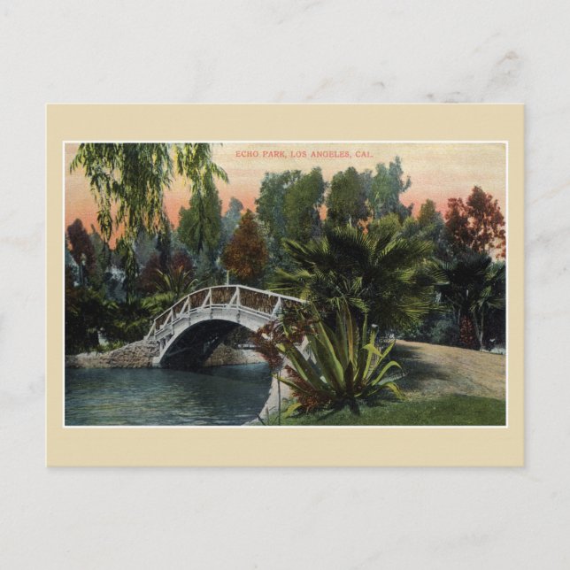 Vintage Echo Park Los Angeles Postcard (Front)