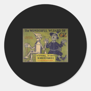 Vintage Ecrow Tin-man Shirt Art-the Wizard Of Oz  Classic Round Sticker