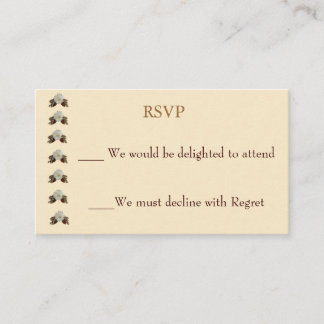 Vintage Ecru Wedding RSVP Enclosure Card