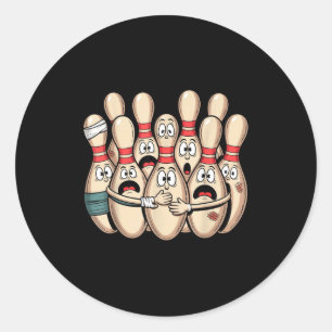 Vintage Ed Bowling Cartoon Funny Bowler League  Classic Round Sticker
