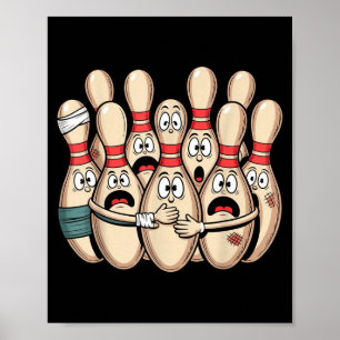 Vintage Ed Bowling Cartoon Funny Bowler League  Poster