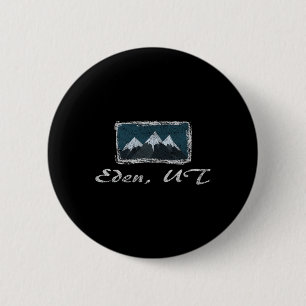 Vintage Eden Utah Winter Skiing Fun 6 Cm Round Badge