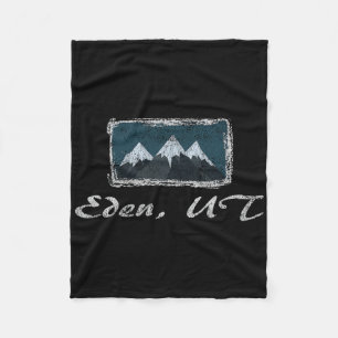 Vintage Eden Utah Winter Skiing Fun Fleece Blanket