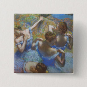Vintage Edgar Degas Blue Dancers Ballet Art 15 Cm Square Badge